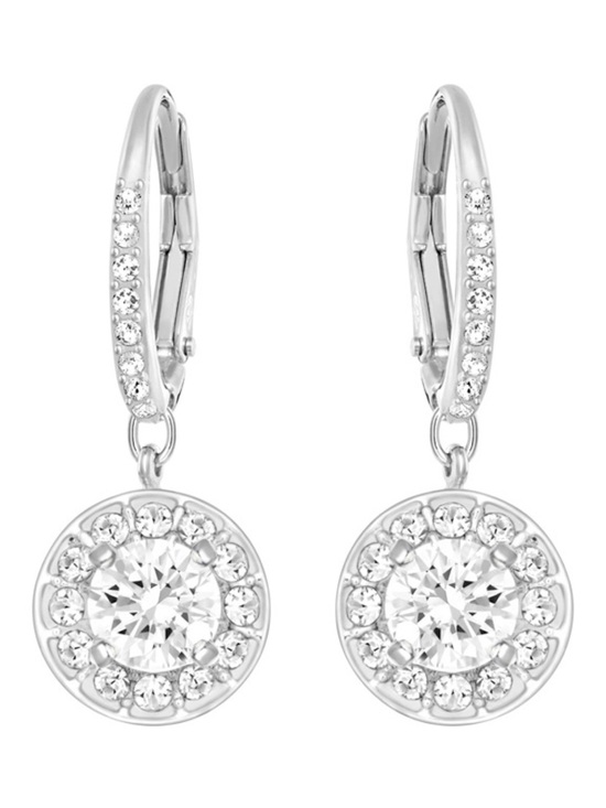 Swarovski Jewelry - Authentic Swarovski Crystal Drop Hoop Earrings Rhodium Plated
